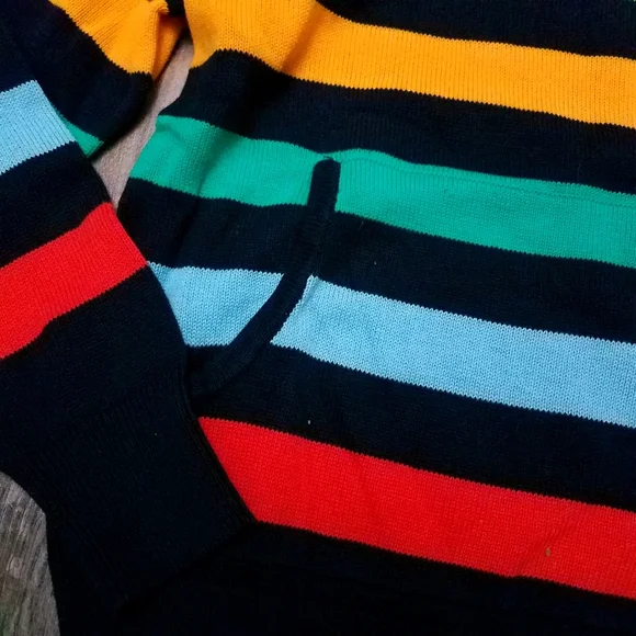 Nwt crewcuts multicolor striped knit hoodie size 12 - Picture 4 of 4